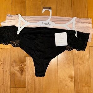 Tranquil & True 3 Pack Thong Panty Underwear Plus sz 3X Matte Microfiber